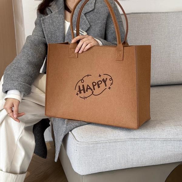 New Style Fashion Canvas Tote Bag With Long Rope Handle Colorful Laminated Cotton Magnetic Buckle Patterned Letters Tote Bag Letter Pattern Direct From Manufacturer Wholesale
