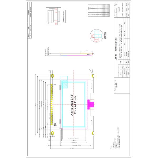 2.42 Inch OLED Screen Module OLED Display Panel 128*64 Pixels SPI /I2C Interface