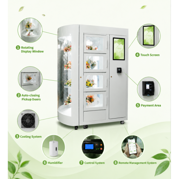 Winnsen QR Payment Outdoor Fresh Flower Vending Machine with LED Lights and Camera