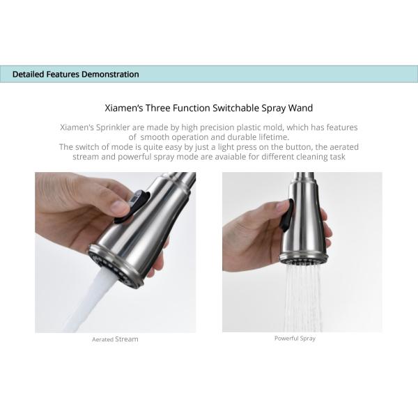 Шланг Faucet PEX нержавеющей стали Faucet 18/10 кухни держателя ODM одиночное почищенный щеткой