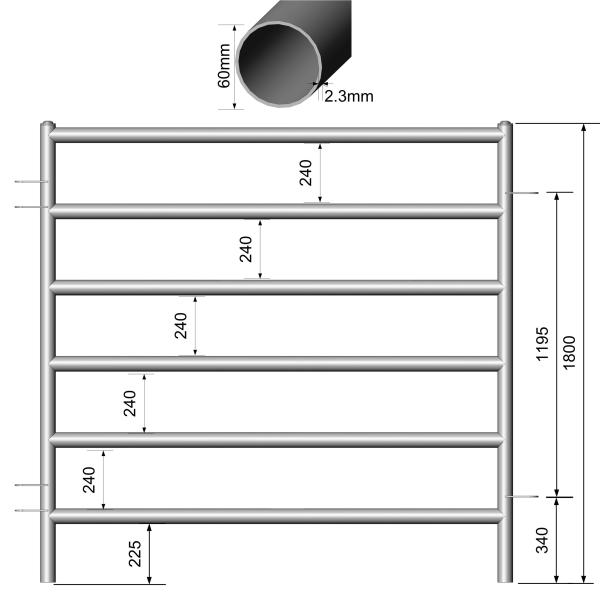 Interpon Powder Coated RAL 6005 USA Livestock Fence Panels 6ft X 10ft