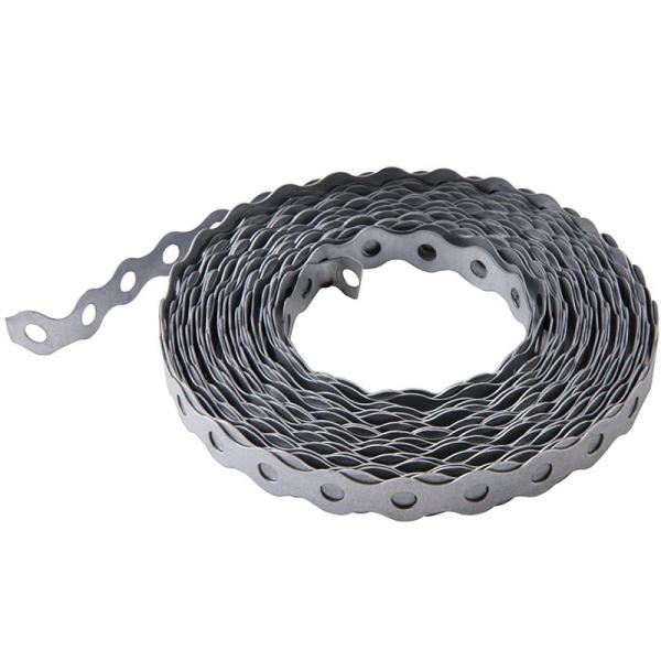 OEM Rolo de 10 metros de faixa de fixação de alças de aço galvanizadas perfuradas multiuso de 12 mm