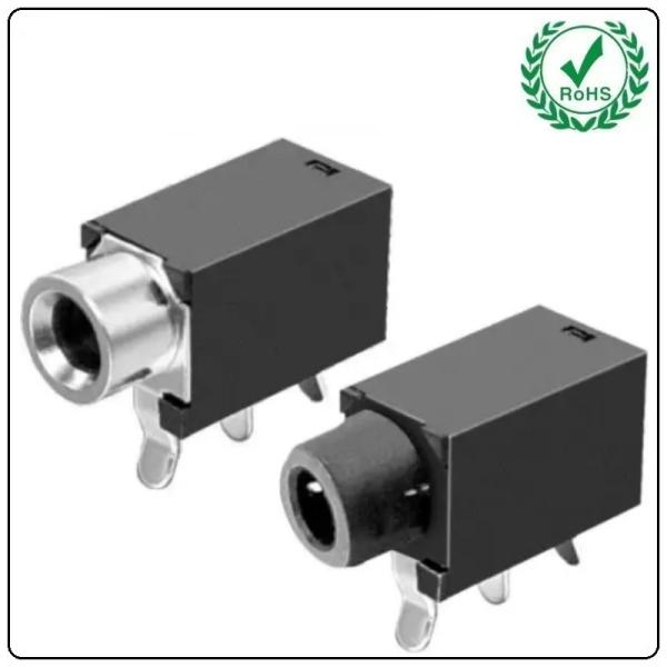 Серебряный тон/черный аудио Pcb PJ30160 PJ3016C соединителя 3.5mm