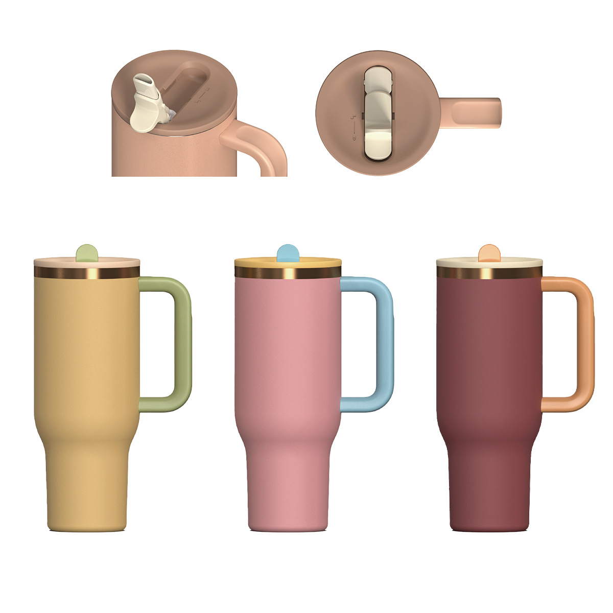 Customized New Cross-border Sliding Dust-proof Cover Insulated Cup 304 Stainless Steel 40oz Car Cup Vehicle-mounted Ice King Cup