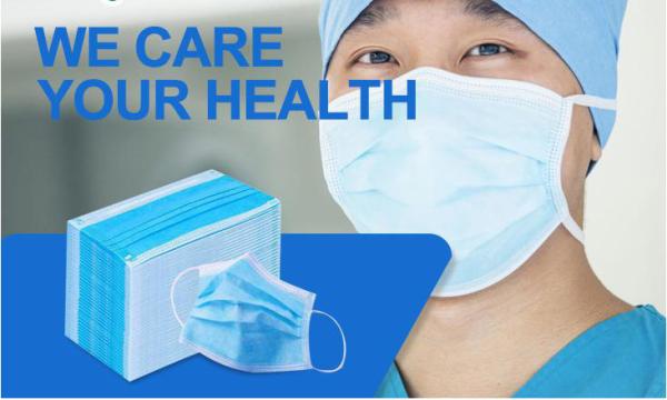 17.5x9.5cm Non Woven Face Mask Disposable Anti-virus three layers Medical Mask