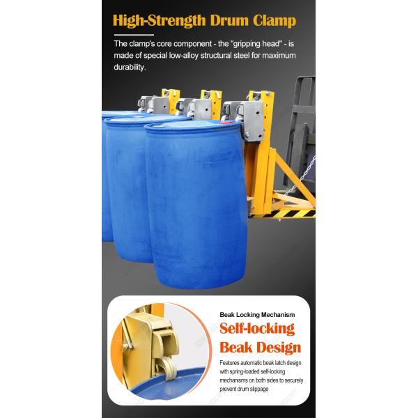 DG500 / DG1000 / DG1500 / DG2000 Heavy-Duty Forklift Mounted Drum Grab