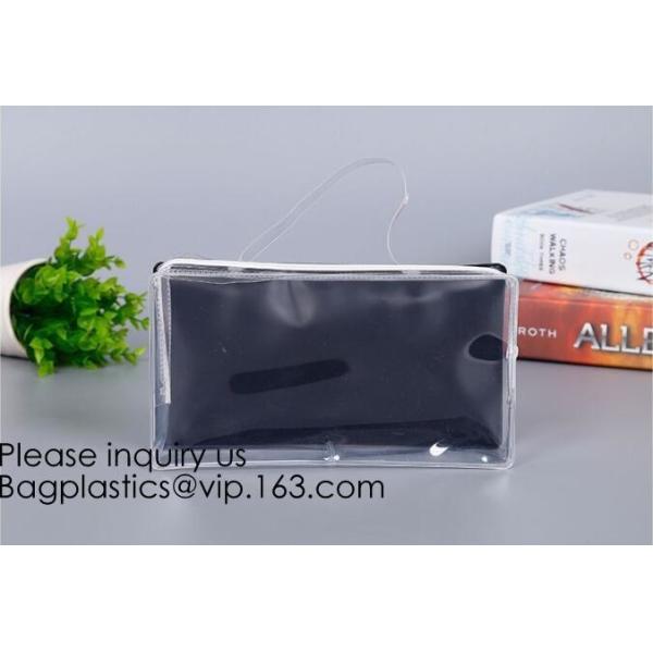 Makeup Bag Cosmetic Bag Travel Toiletry Bag Waterproof Makeup Zipper Portable Transparent Pouch Set - Black, bagease pac