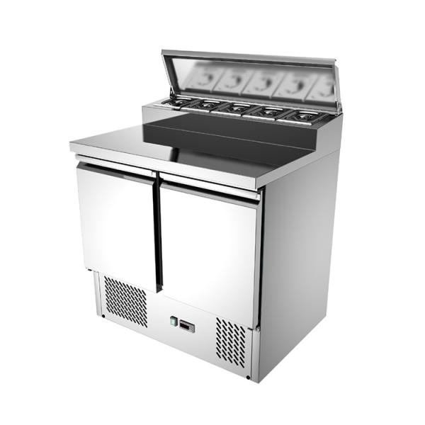 Two Doors Saladette Preparing Tables Pizza Counter With SS Lid