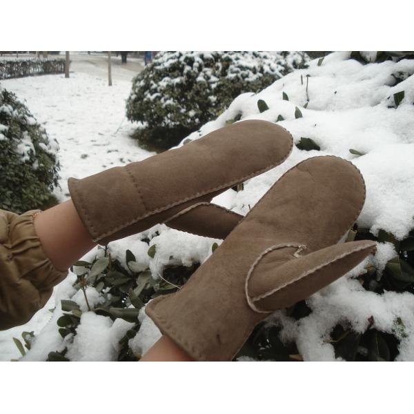 Fashion Fur skin double face mitten sheepskin gloves leather gloves for women