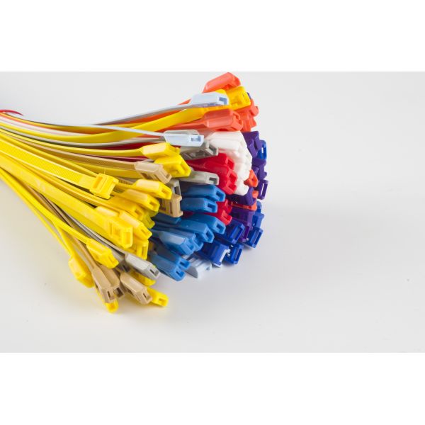 Long Term Colour Cable Ties Releasable 50 LBS Tensile Strength Abrasion Resistant
