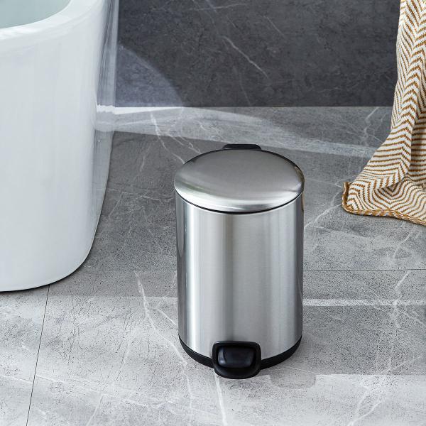 Cisterna de lixo de aço inoxidável pedal 3L 5L 12L 20L 30L para casa cozinha de banheiro