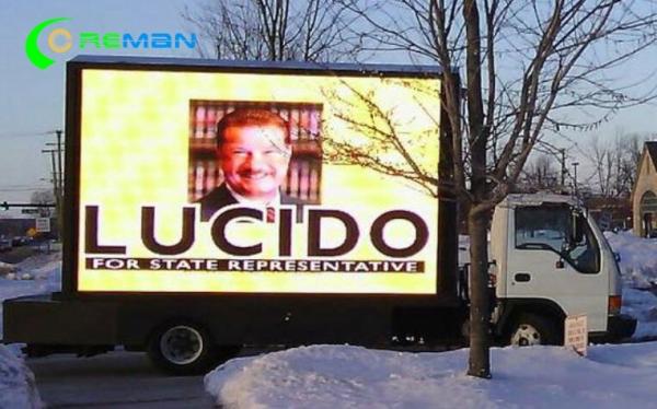 Big P6 Mobile Truck LED Display ,  LED TV Screen On Mobile 7000 Brightness 3535 2727 Lamp