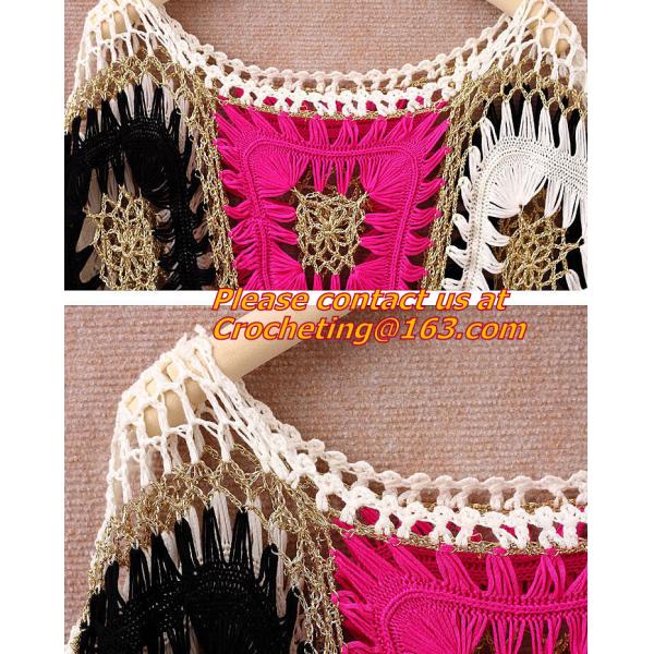 Crocheted pull over tops sexy for women summer shirt hollow out beach clothes biniki cover