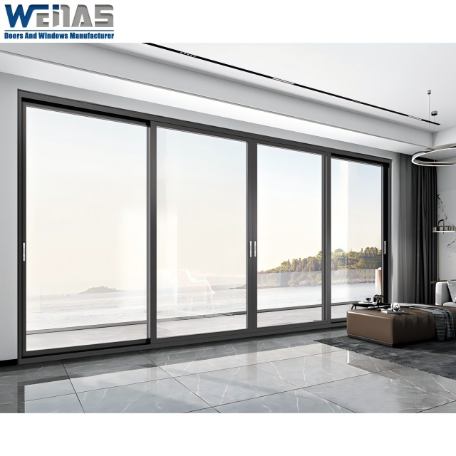 Thermal Insulation Glass Double Aluminium Front Doors Aluminium Sliding Door