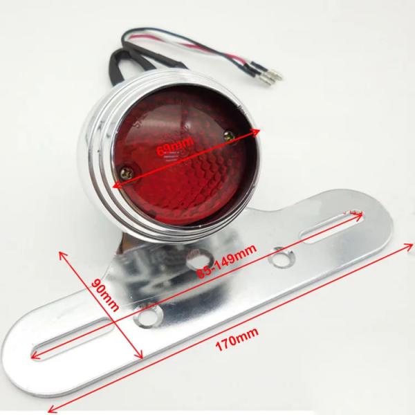 Durable Material LED Tail Light for Universal Round Aftermarket Custom Motorcycle