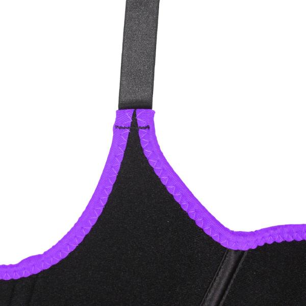 Purple 6xl Sauna Vest Workout Waist Trainer Vest Zipper Closure