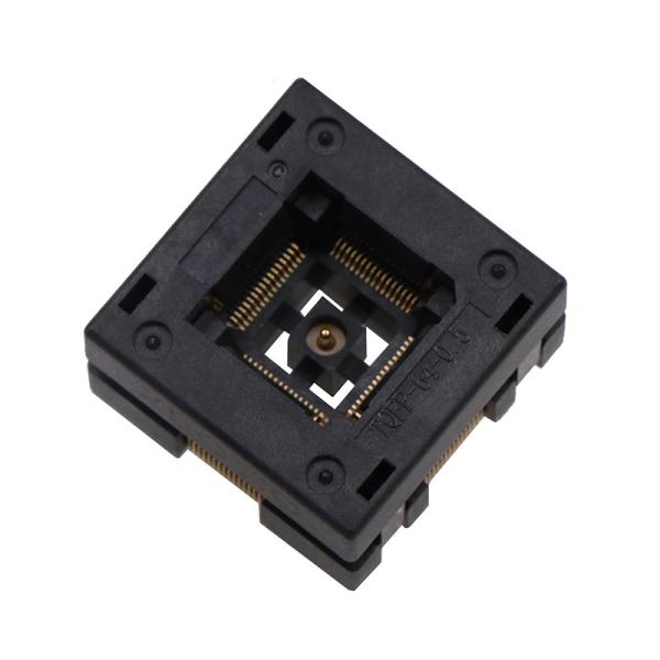 Qfp64 Socket Aging Socket Size 10 × 10mm Burn In Socket 0.5 Spacing Test Socket Programming Adapter