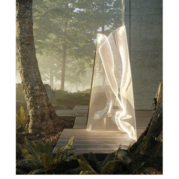 Постмодернистская простая в форме Особенн лампа пола лампы пола газеты акриловая для исследования гостиницы ухода за больным спальни