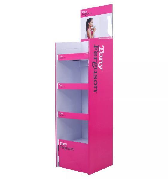 Sport Shoes Supermarket Cardboard Shelf Display For Fitness Products