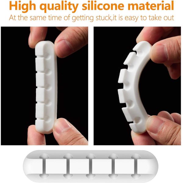 Silicone Plastic Cable Clamps C Shape Lightweight Wire Organizer Clips