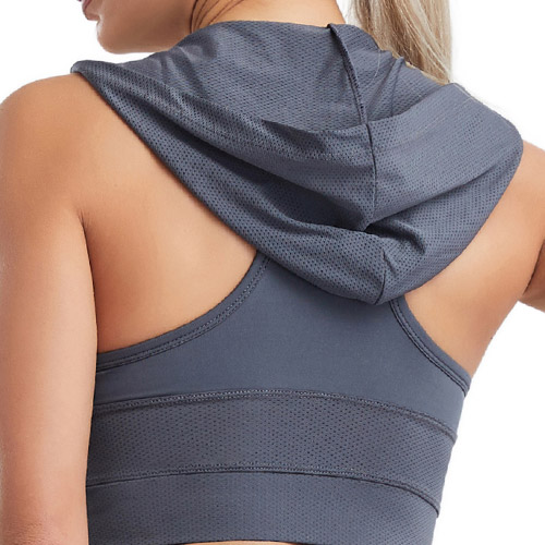 Твердое тело Racerback OEM выдалбливает вне с капюшоном верхние части разминки велосипедиста спортзала женщин бюстгальтера спорт