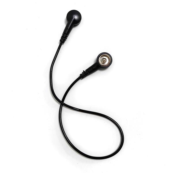 ESD Antistatic PU Grounding Wire Black Straight PU Wire 30.5CM for ESD Mat With Both Ends 10MM Buckle