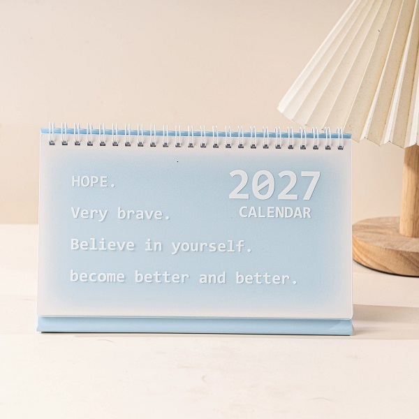 Frosted Cover Desk Calendars With Gradient Pastel Planner For Daily Planning