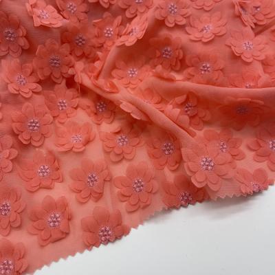 Polyester Embroidered Cotton Voile Fabric Material Yarn Count M04-027