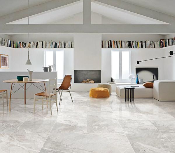 Modern Marble Look Porcelain Tile Tiles 600x1200mm Size Light Grey