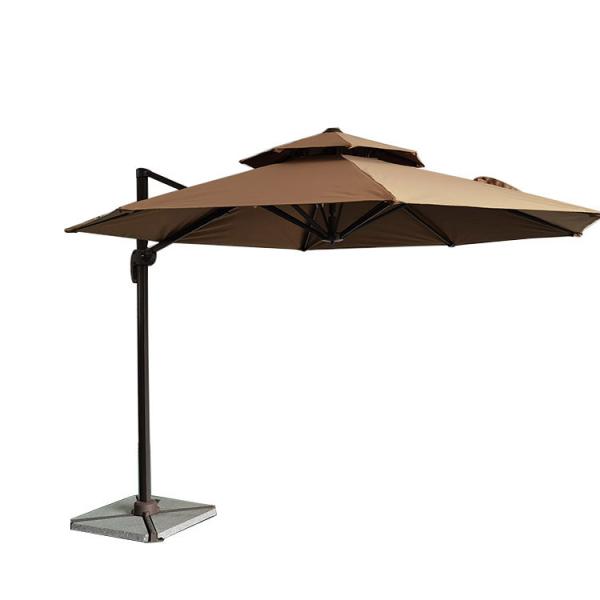 Outdoor Cafe Villa Pool Side Umbrella with Lighted Handle and 38mm Aluminium Pole