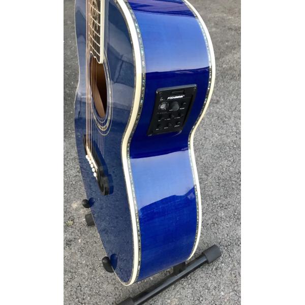 Best jumbo Blue flame maple wood acoustic Guitar Solid ebony Guitarra Customized acoustic 43 inch Jumbo guitar