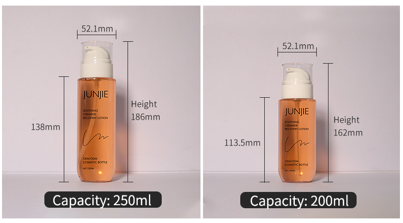 Custom Logo 200ml 250ml White Clear Thickened Bottle With White Lotion Pump For Body Oil Shampoo Conditioner