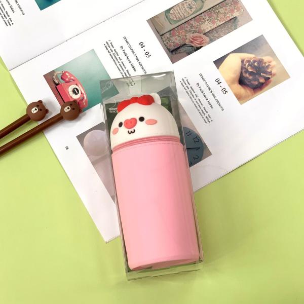 Boîte à crayons Boîte à crayons en silicone Boîte à crayons Porteur de sac à crayon Pour bureau Boîte à crayons pour étudiants