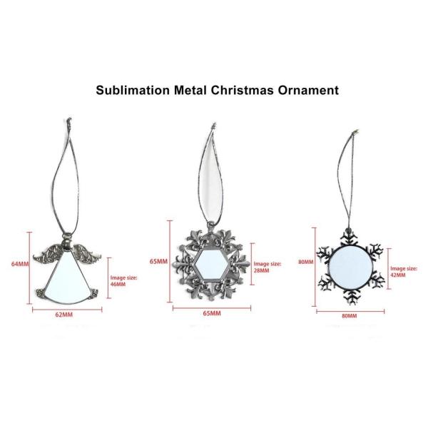 Personalized Sublimation Aluminium Hanging Christmas Decorations Metal Sublimation Christmas Ornament Blanks