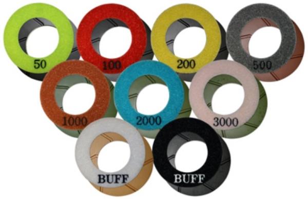 Straight Edge Diamond Resin Polishing Pads 3 Inch / 70mm For Granite Surface Scratches Removal