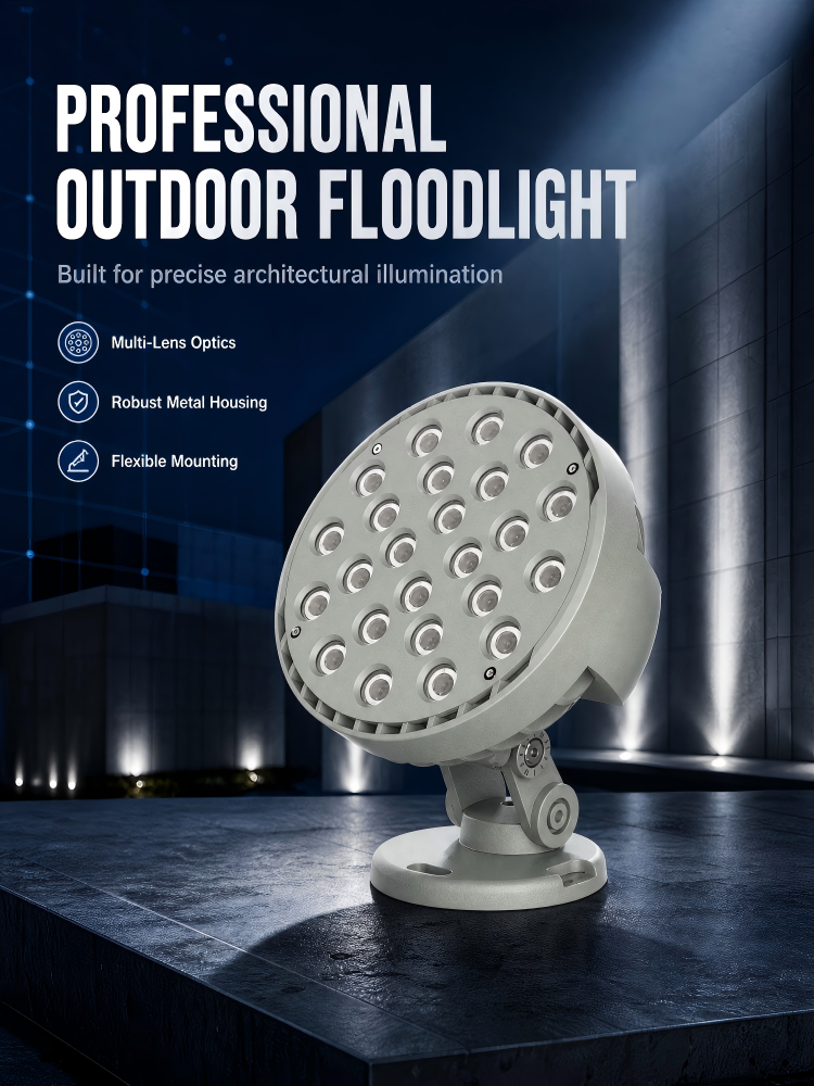 24W 36W LED Flood Light IP66 CCT Dimmable CREE SMD DMX512 Control for Hotel Facade Garden Lighting