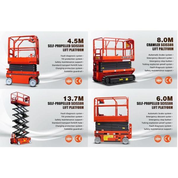 Мотор переменного тока и сервис OEM Электрический ножничный подъемник 500lb 705lb 1200lb Платформы воздушной работы