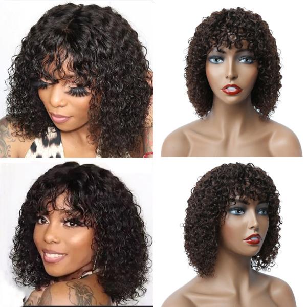 Swiss Lace Base Short Pixie Cut Wigs for Black Women Raw Brazilian Virgin Afro Curly