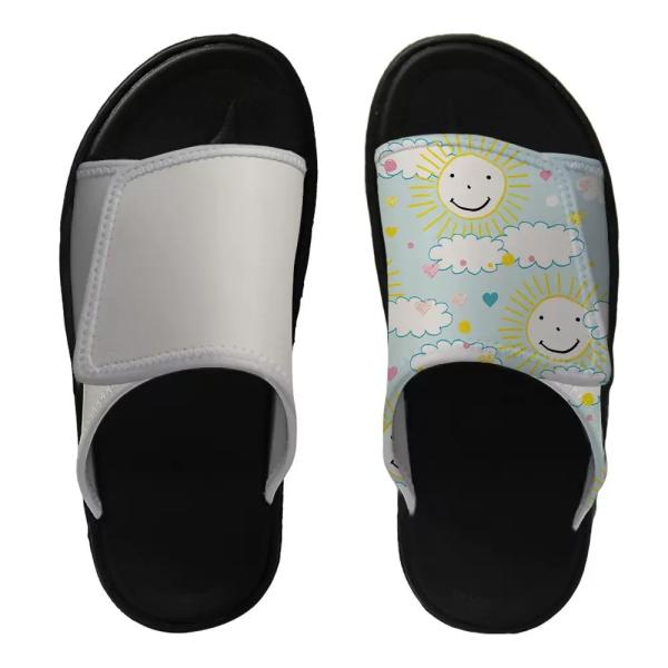 Custom Printable Leather Sublimation PVC Flip Flops Blanks With Buckle Blank Slippers For Photos Printing