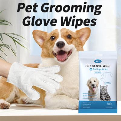 6pcs Non Toxic Lick Safe Dog Glove Wipes Portable Deodorizing Pet Glove Wipes