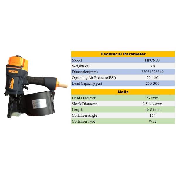 Industrial Grade Pallet Coil Nailer and Stacker Machine HPCN83 330*132*340mm