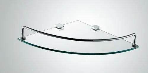 Aluminium Glass Bathroom Shelves Wall Mounted 2 Tier Glass Shower Shelf