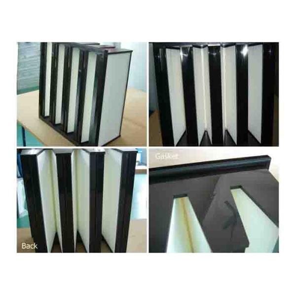 Plastic Frame Dust Holding V Bank Air Filters With Fiberglass Medium Material