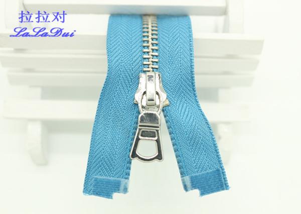 Customized 22 Inch Heavy Duty Separating Zippers , Multi Color Tape Long Coat Zippers