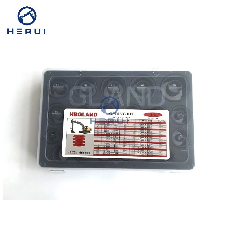 666 PCS EC50 EC210 EC240 EC290 O-Ring Box Ремонт резиновых уплотнителей для экскаваторов