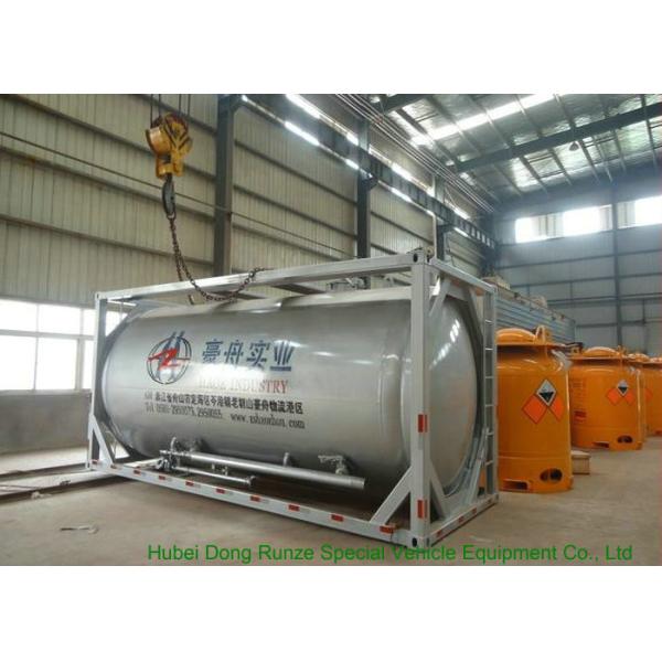 20FT Bulk Cement Tank Containers 20000L - 22500L With Carbon Steel Frame