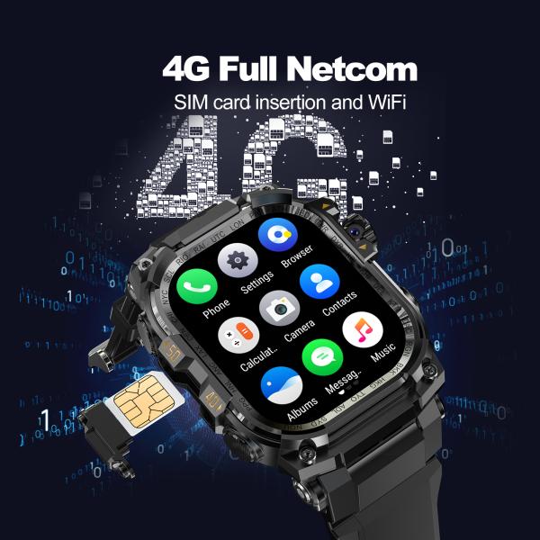 Q888 Android 8.1 Smart Watch Men GPS 3+32GB HD Rotating Camera 4G SIM Card WIFI Wireless
