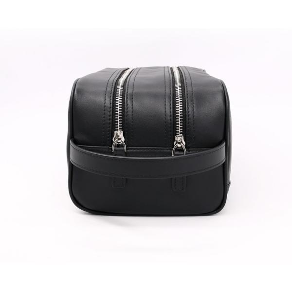 Manufacturer Customized Genuine Leather Large Capacity Travel Cosmetic Bag Simple Light Luxury Toiletry Bag Multifunctional Double Layer Storage Bag