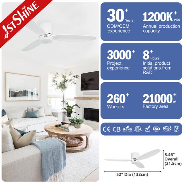 ETL Certificado 1stshine Ventilador de teto montado ou tipo de teto com luz LED e controle remoto