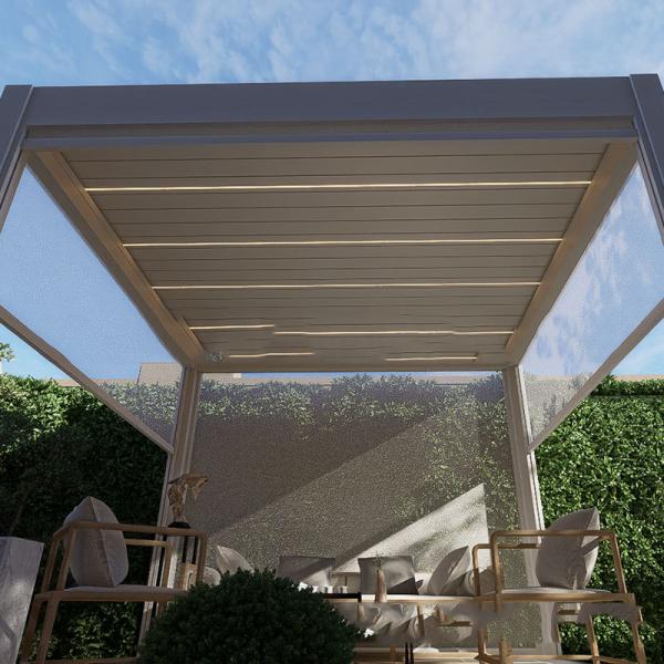 Intelligent outdoor aluminum alloy electric louver gazebo courtyard garden courtyard Home pavilion Outdoor sun room